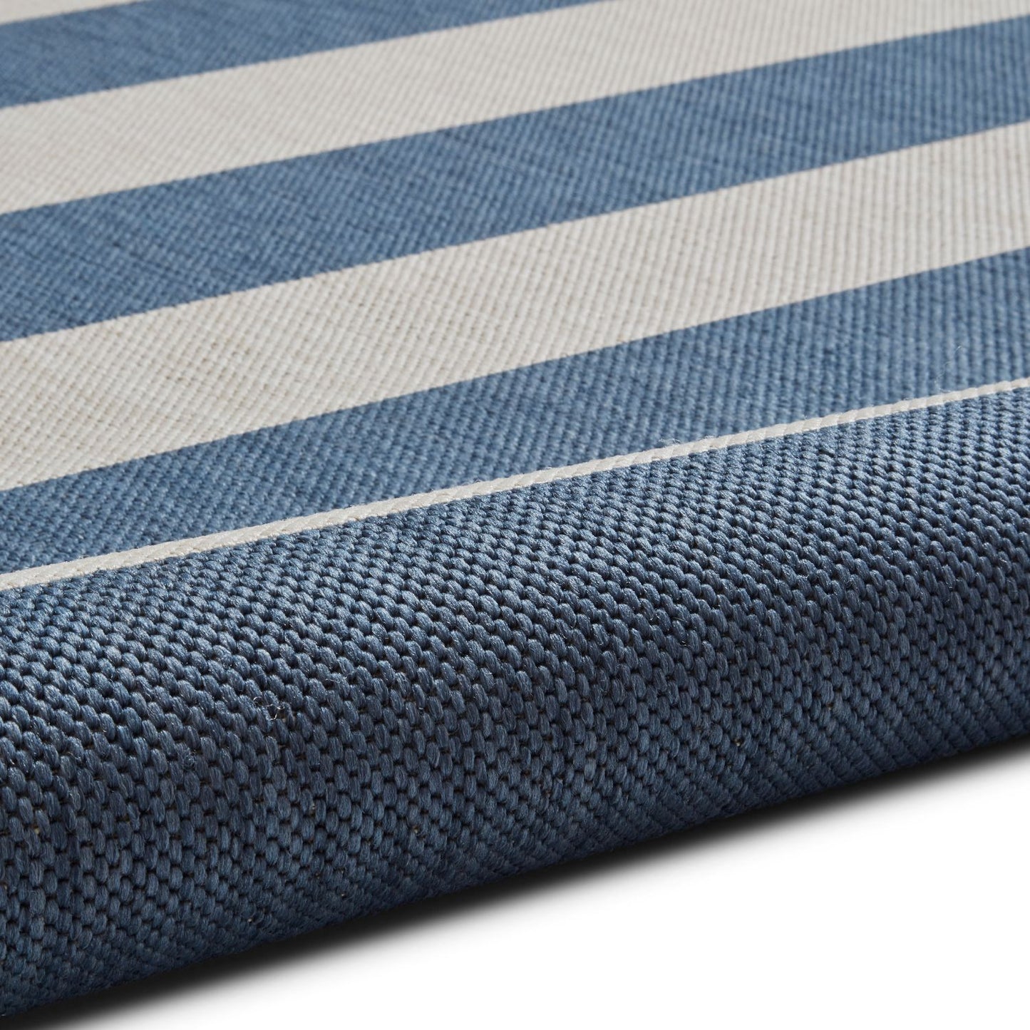 Santa Monica 48644 Blue and Light Beige Stripe Outdoor Rug