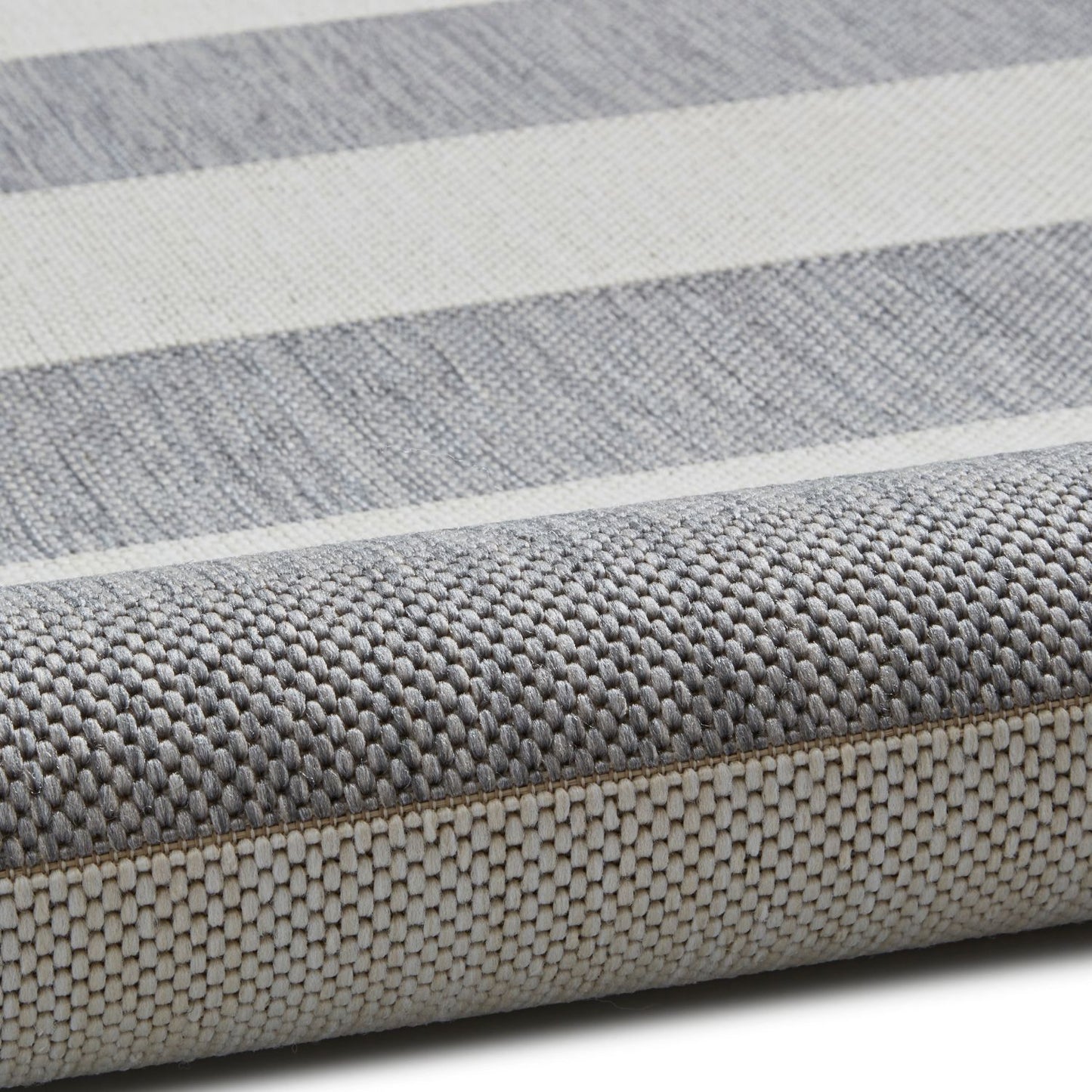 Santa Monica 48644 Grey and Light Beige Stripe Outdoor Rug