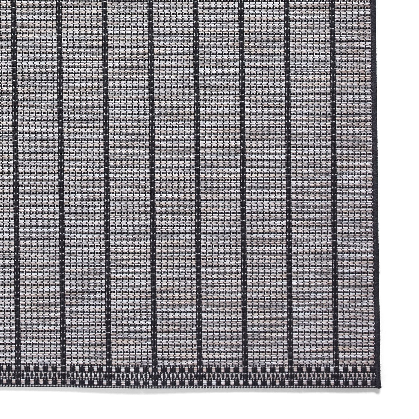 Santa Monica A041 Black Stripe Outdoor Rug