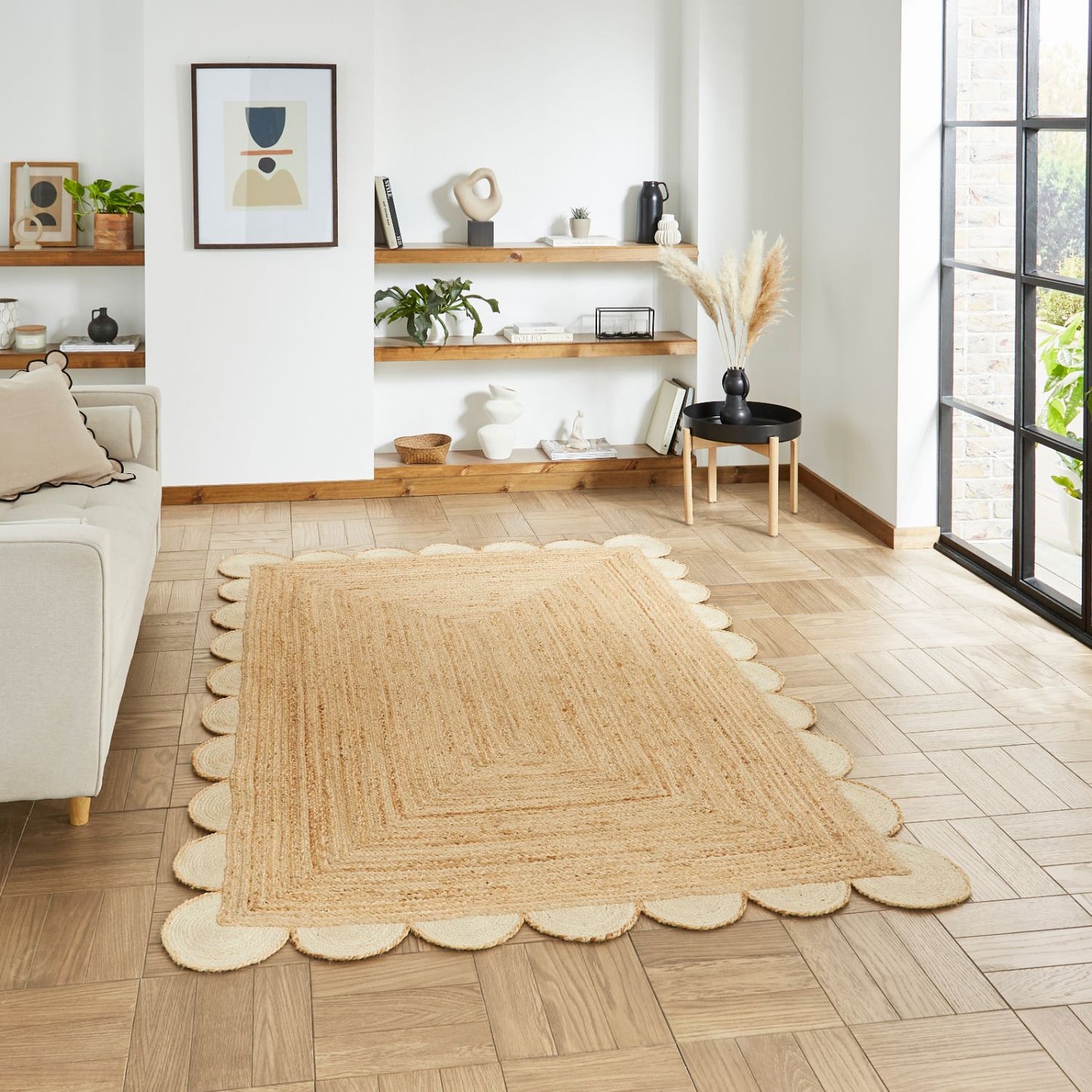 Savannah Jute Scallop Natural Rug