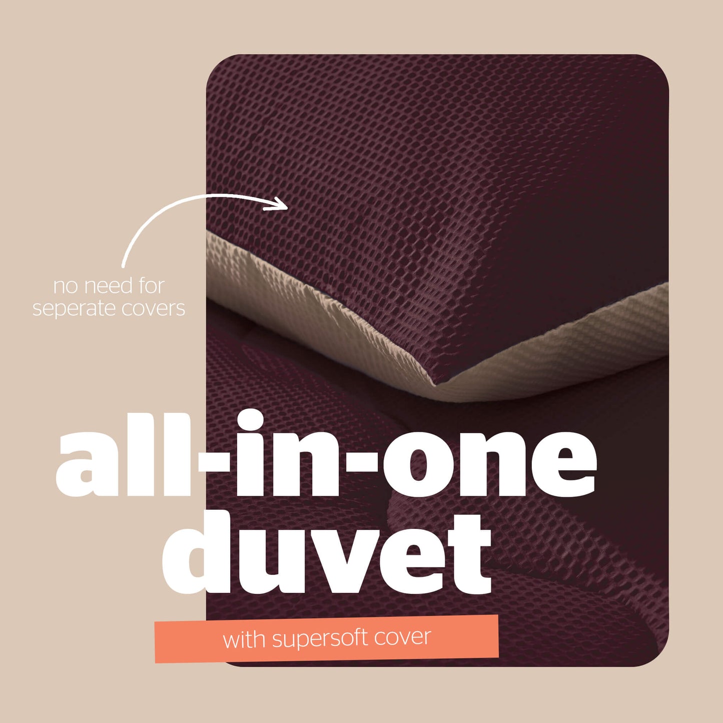 Silentnight Seersucker Berry Coverless 10.5 Tog Duvet and Pillowcase Set