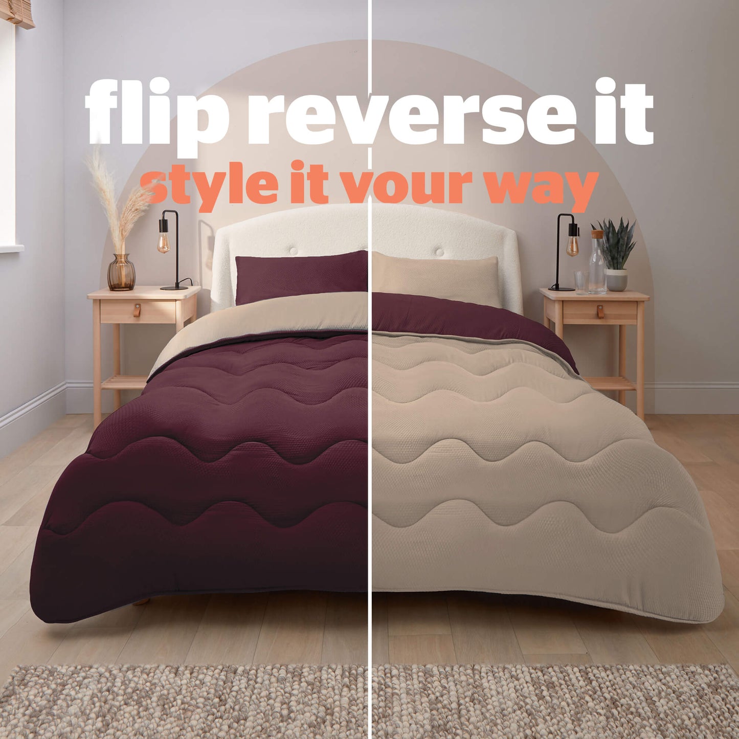 Silentnight Seersucker Berry Coverless 10.5 Tog Duvet and Pillowcase Set