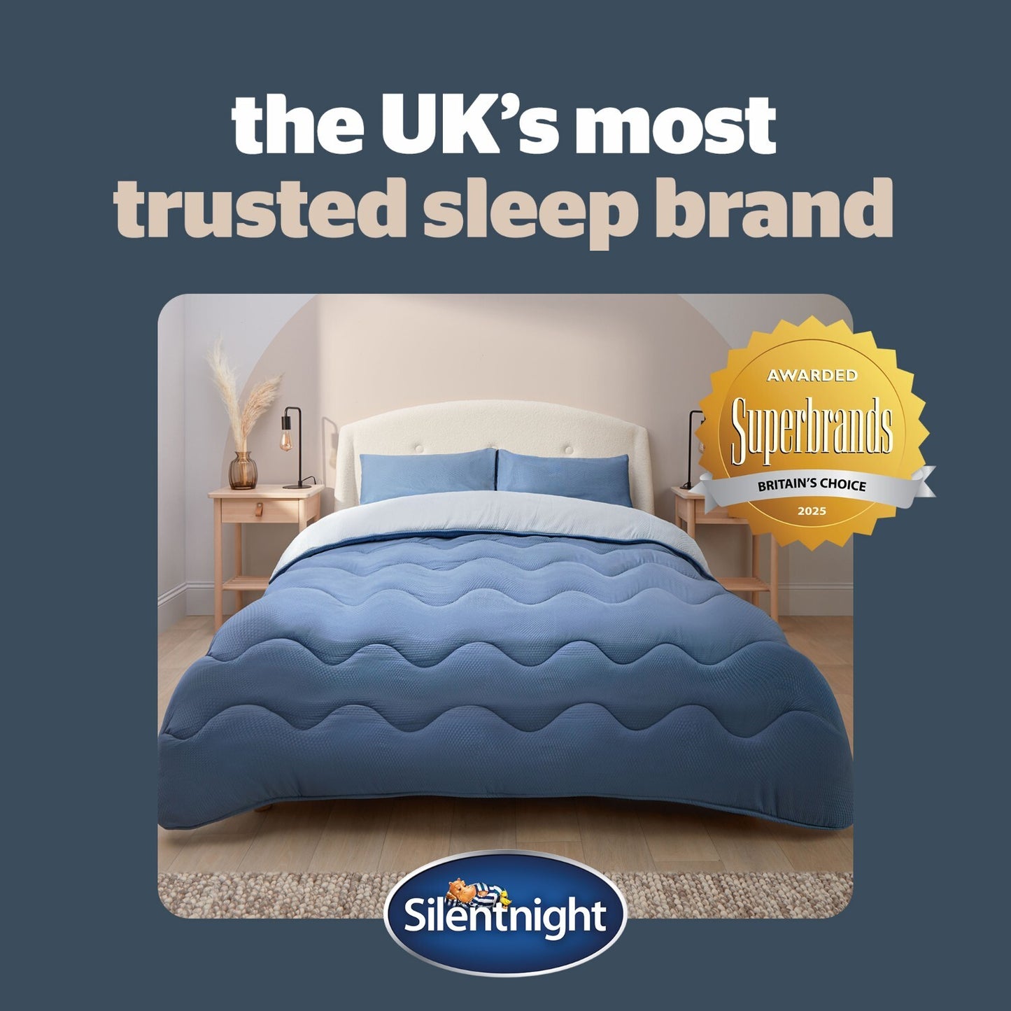 Silentnight Blue Coverless 10.5 Tog Duvet And Pillowcase