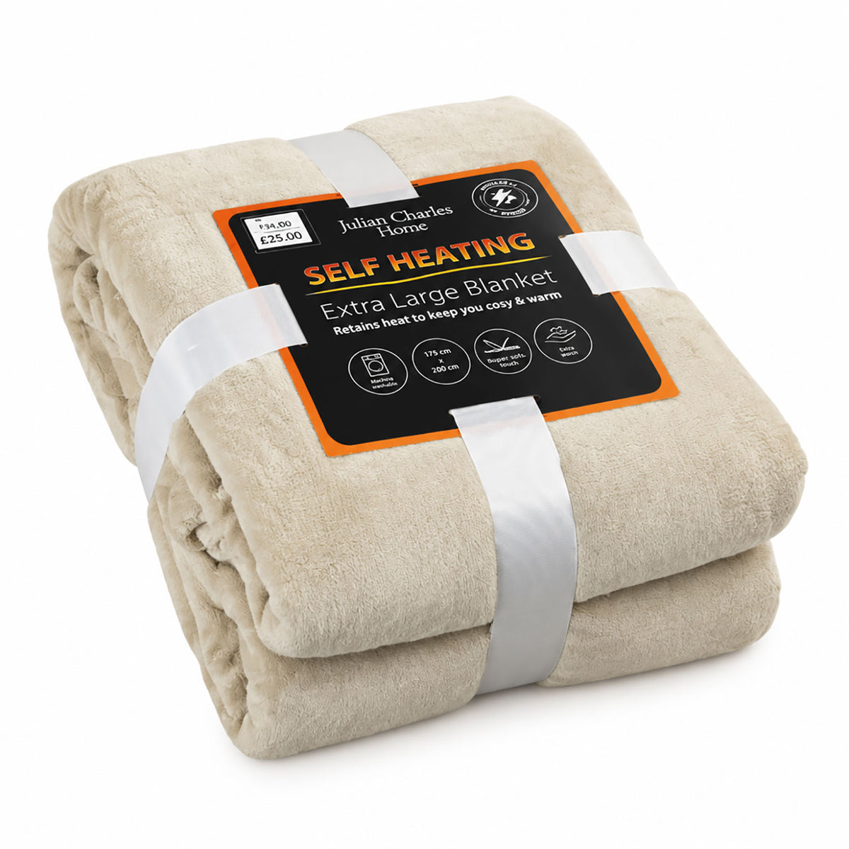 Self Heating Natural Fleece Throw Blanket