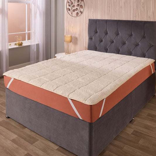 Sherpa Fleece Cream Mattress Topper