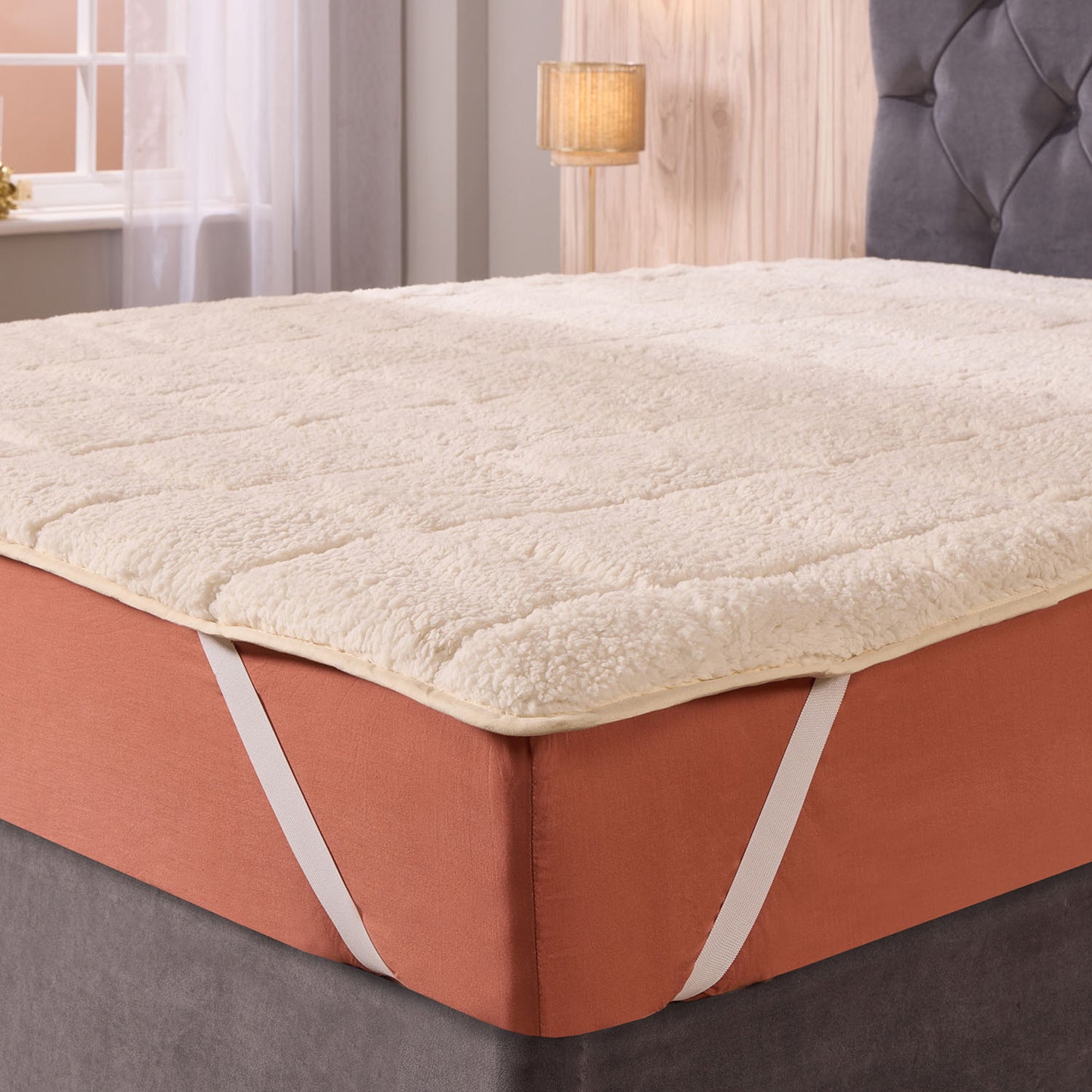 Sherpa Fleece Cream Mattress Topper