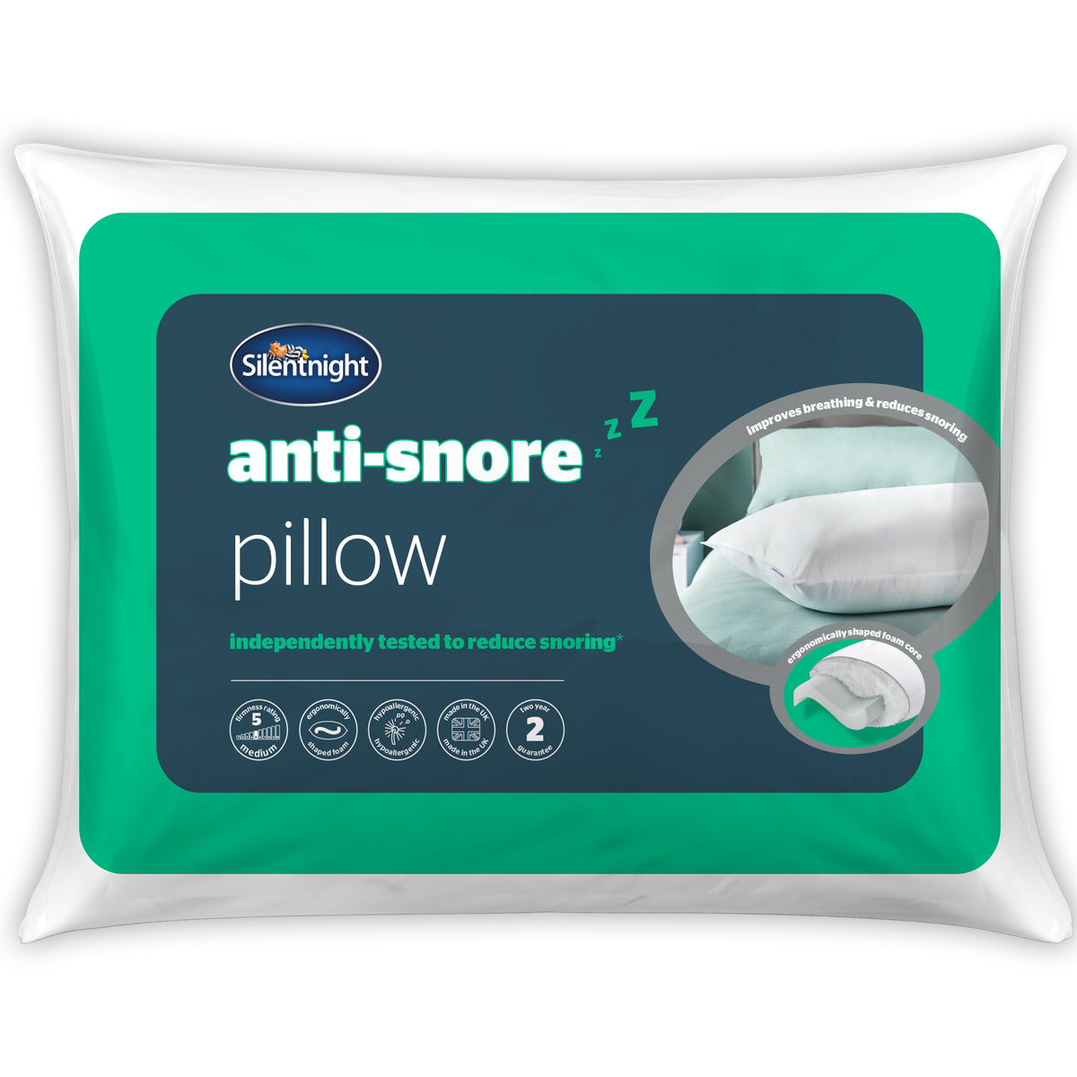 Silentnight Anti Snore Pillow Medium Support