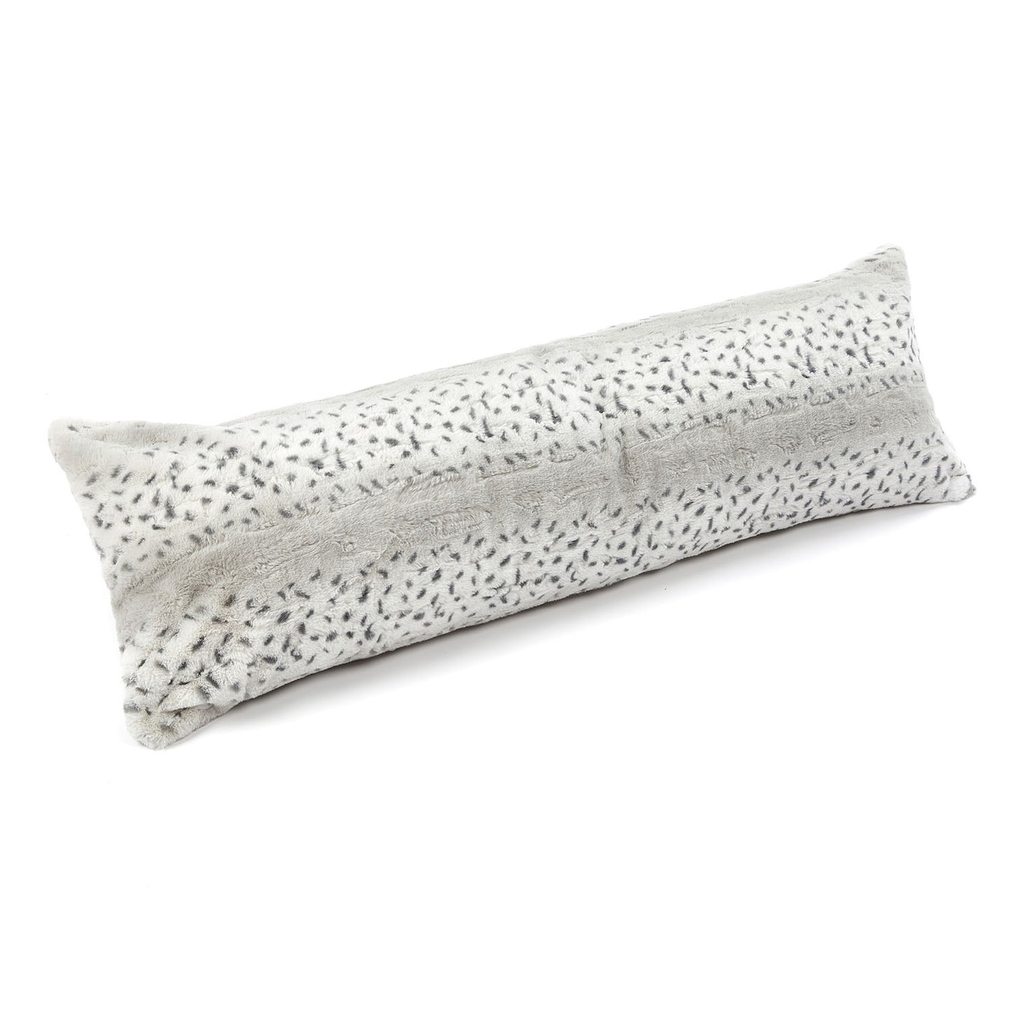 Snow Leopard Grey Faux Fur Bolster Cushion