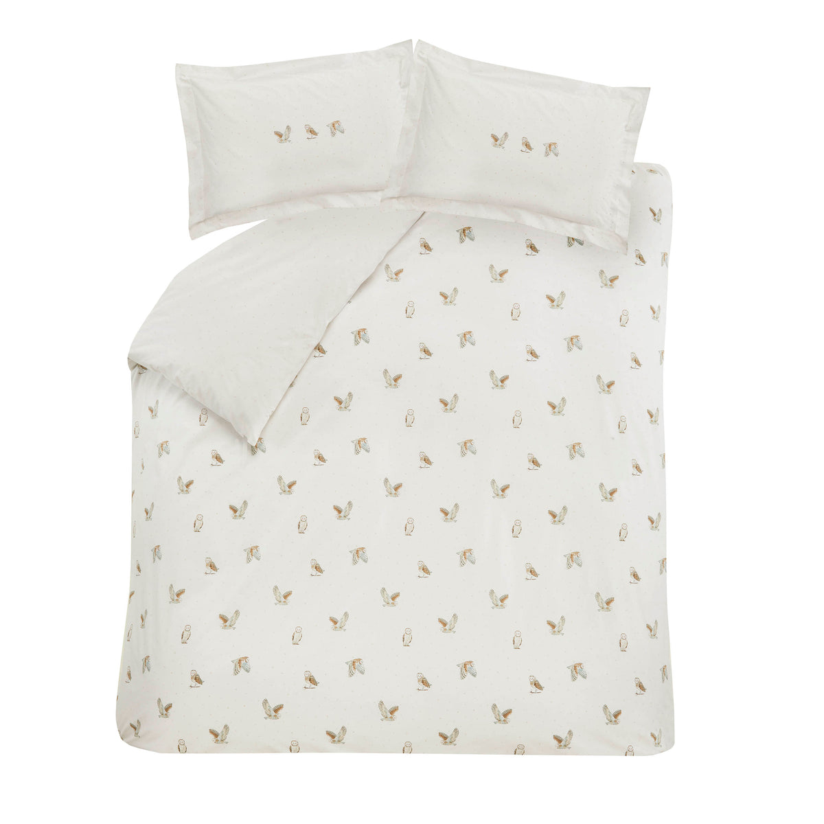 Sophie Allport Snowy Owls White 200TC Cotton Duvet Set