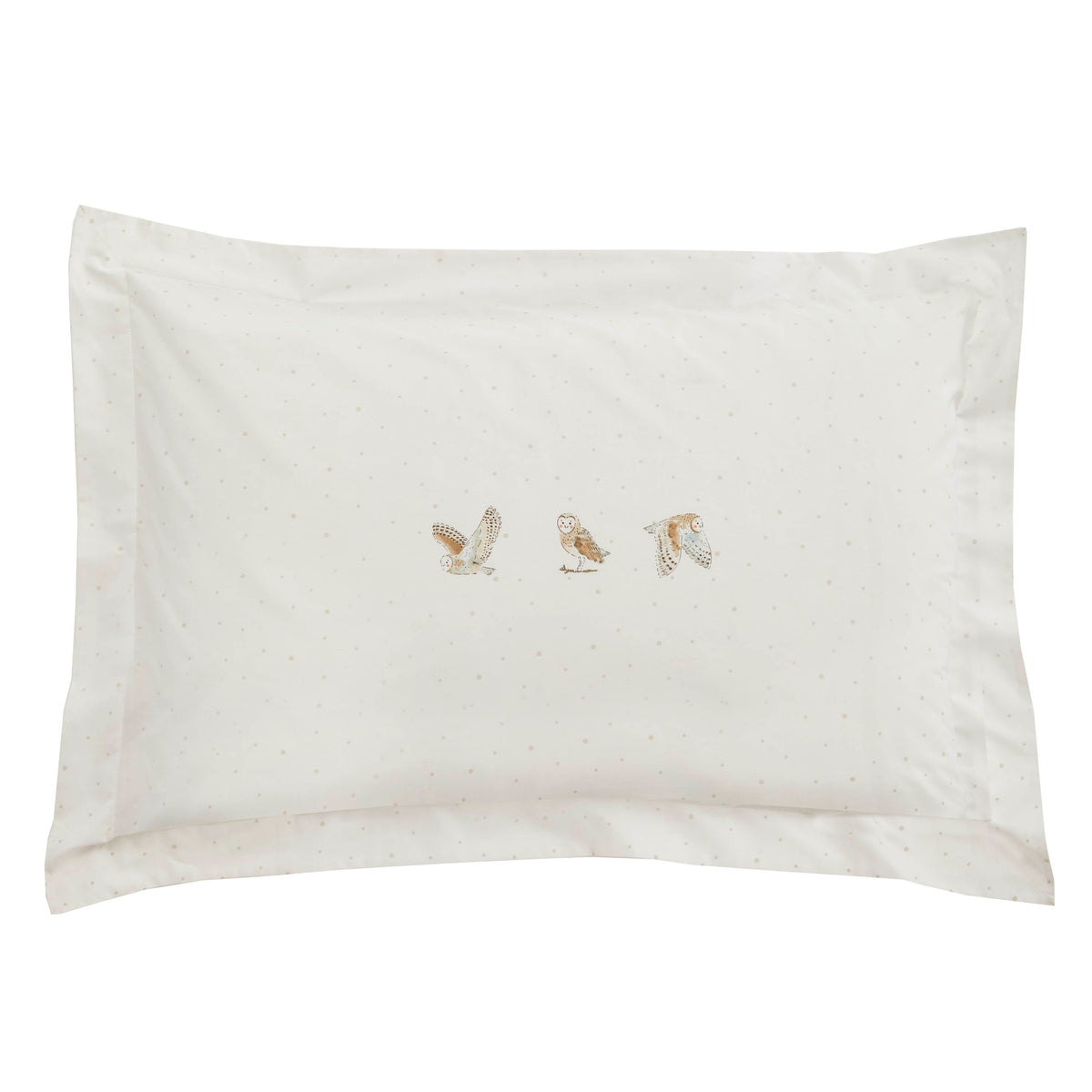 Sophie Allport Snowy Owls White Cotton Oxford Pillowcase Pair