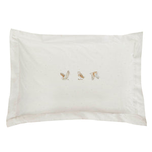 Sophie Allport Snowy Owls White Cotton Oxford Pillowcase Pair