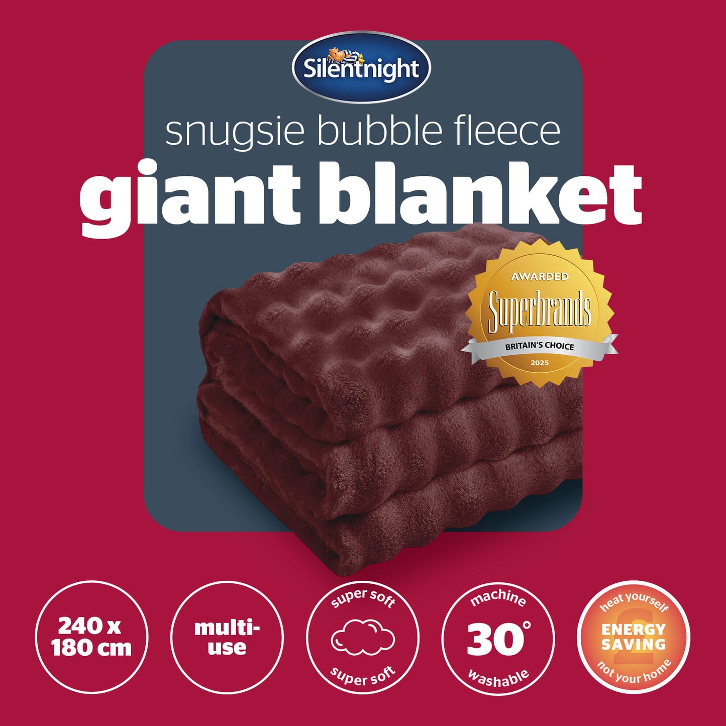 Silentnight Snugsie Berry Bubble Fleece