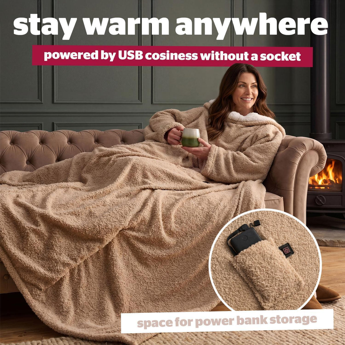 Silentnight Snugsie Natural USB Wearable Blanket