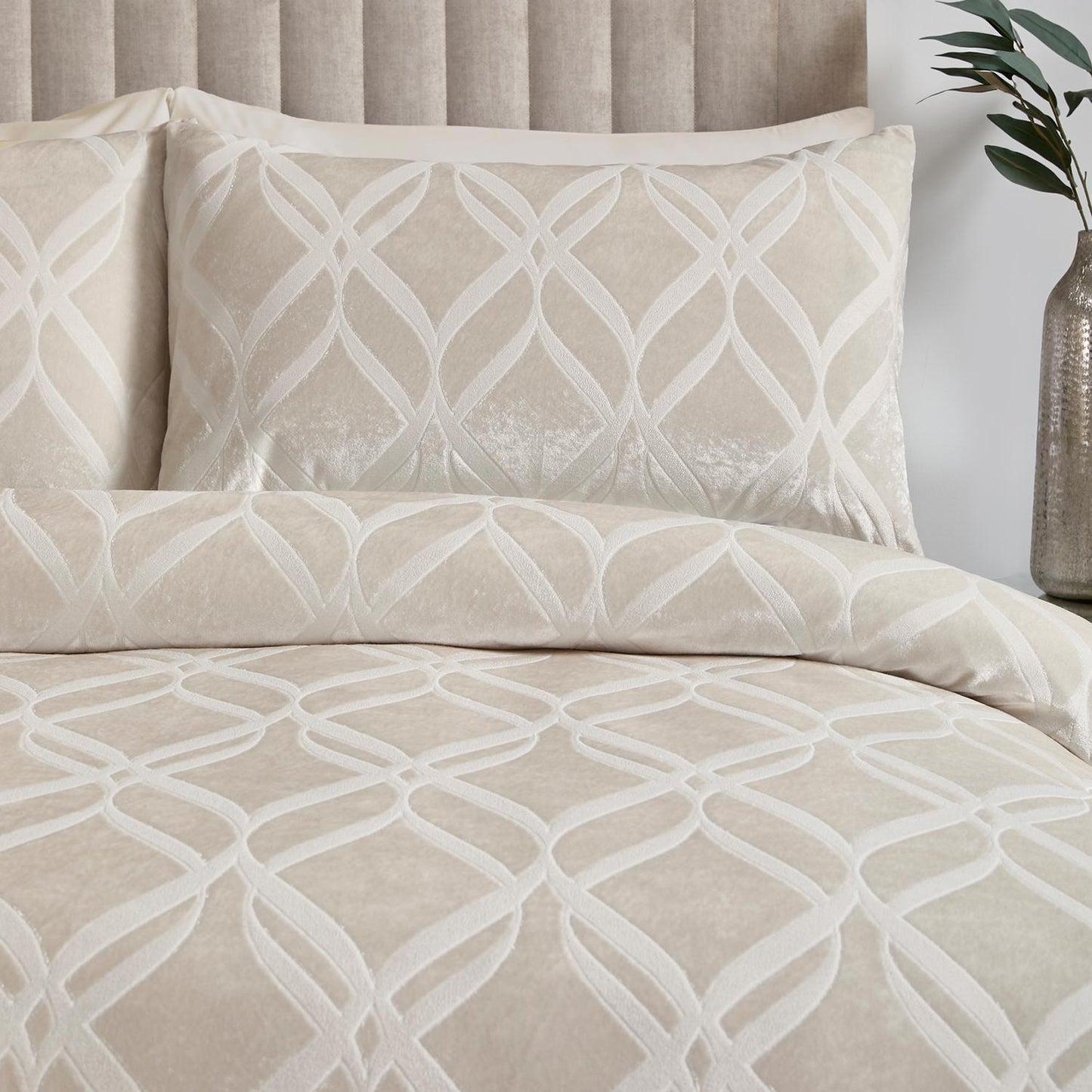 Belfort Champagne Velvet Duvet Set