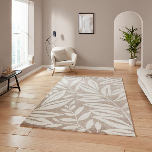 Catherine Lansfield Sorral Leaves Natural Rug