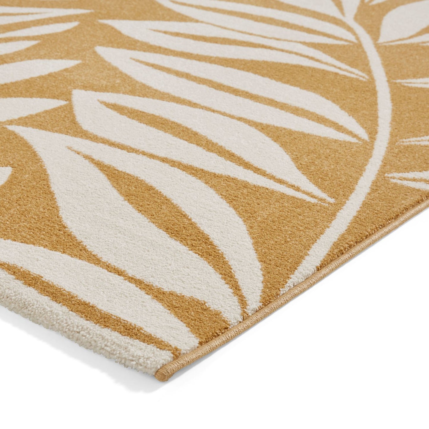 Catherine Lansfield Sorral Leaves Ochre Rug