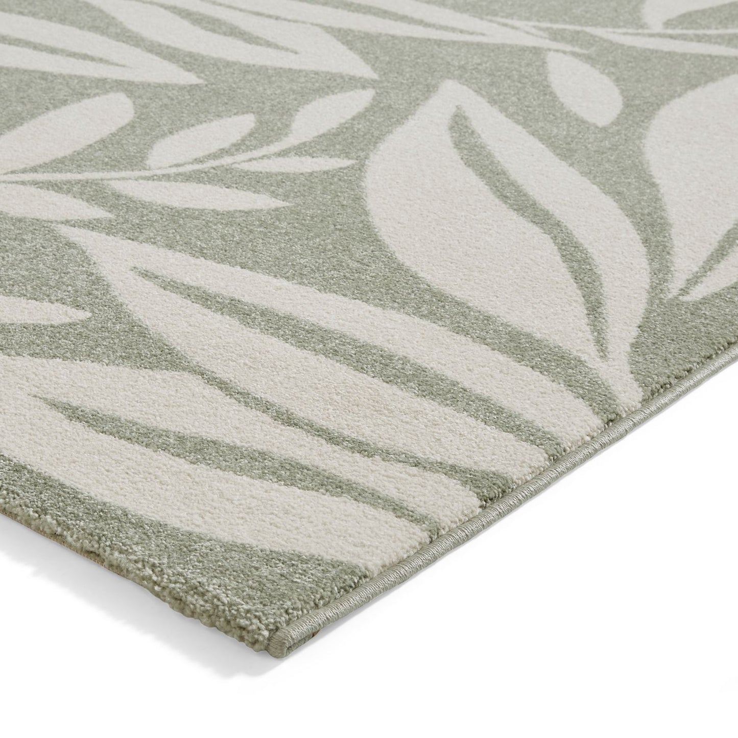 Catherine Lansfield Sorral Leaves Sage Green Rug