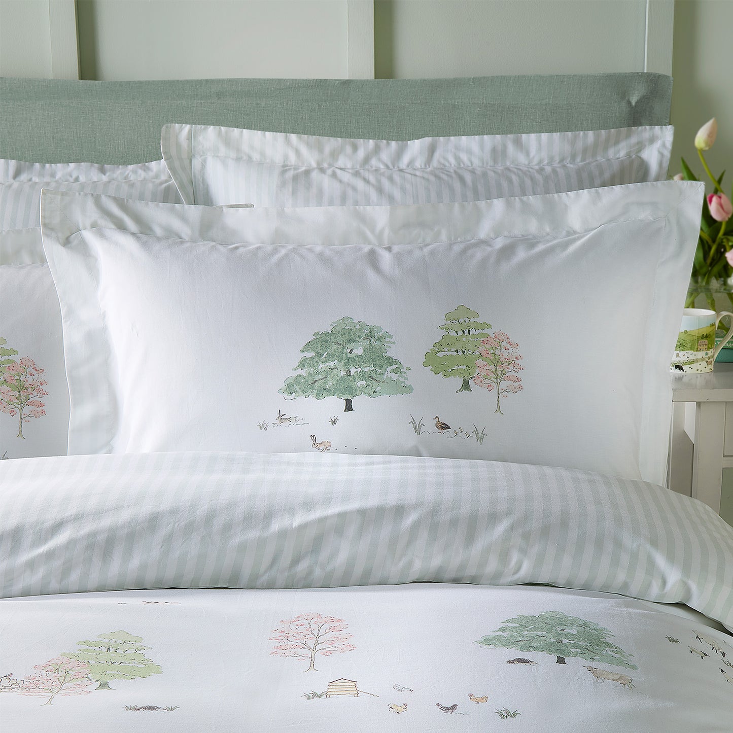 Sophie Allport Spring Cottage Green 200TC Cotton Duvet Set