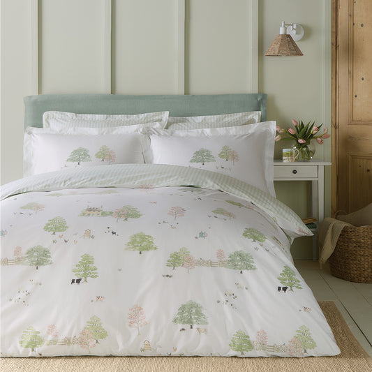 Sophie Allport Spring Cottage Green 200TC Cotton Duvet Set