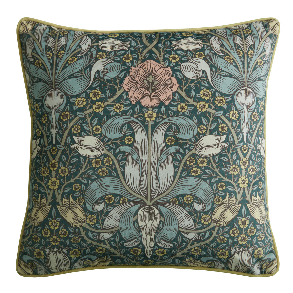 William Morris At Home Spring Thicket Mineral Velvet Cushion (45cm x 45cm)