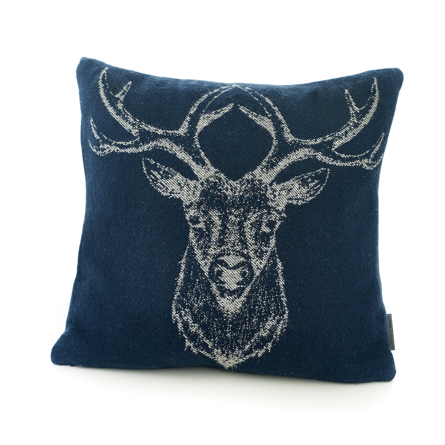 The Lyndon Company Stag  Navy Soft Knitted Cushion (45cm x 45cm)