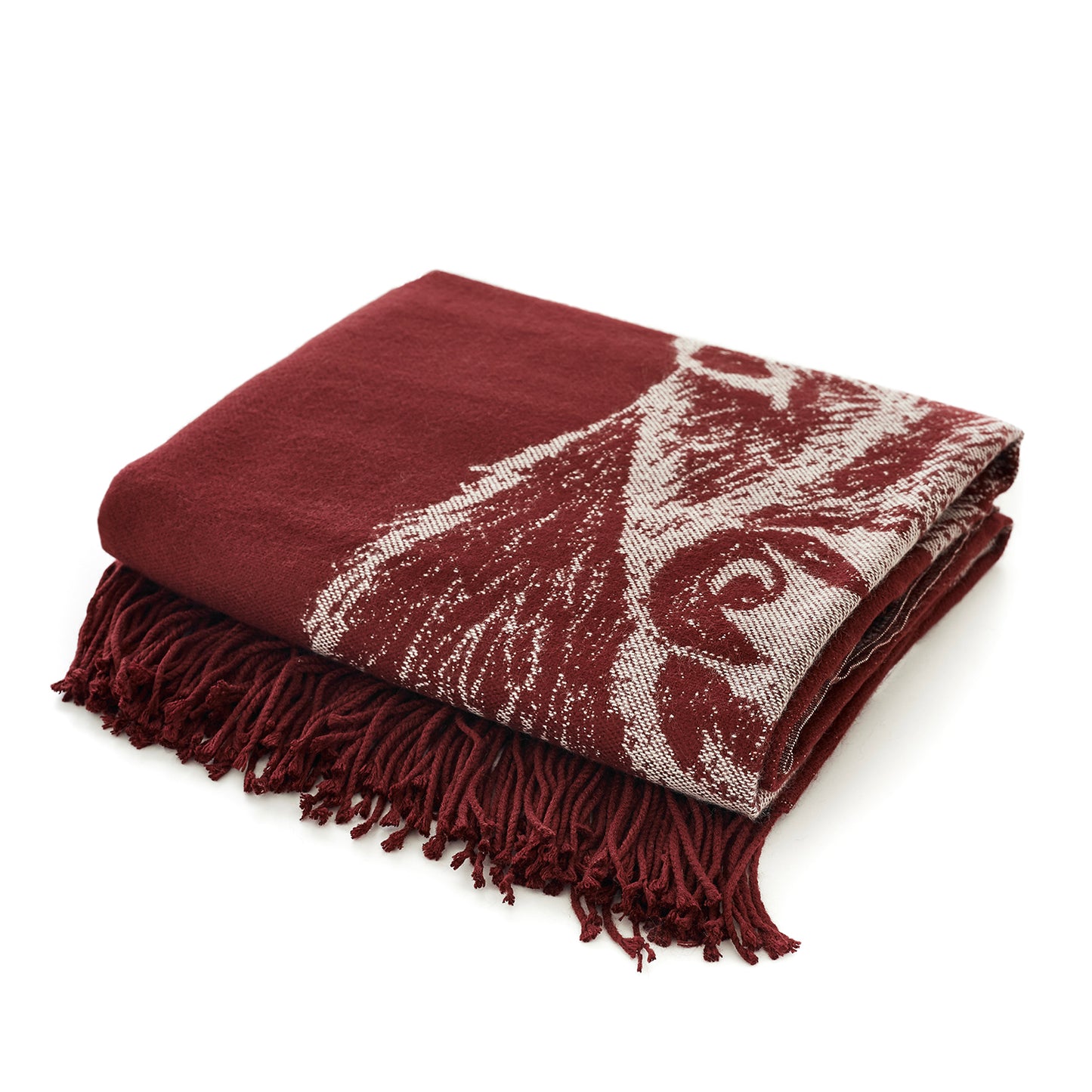 The Lyndon Company Stag Red Soft Knitted Throw (140cm x 185cm)