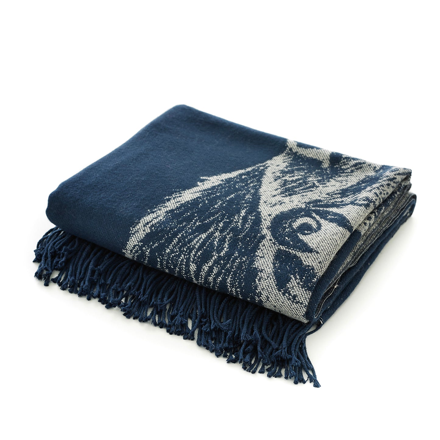 The Lyndon Company Stag  Navy Soft Knitted Throw (140cm x 185cm)