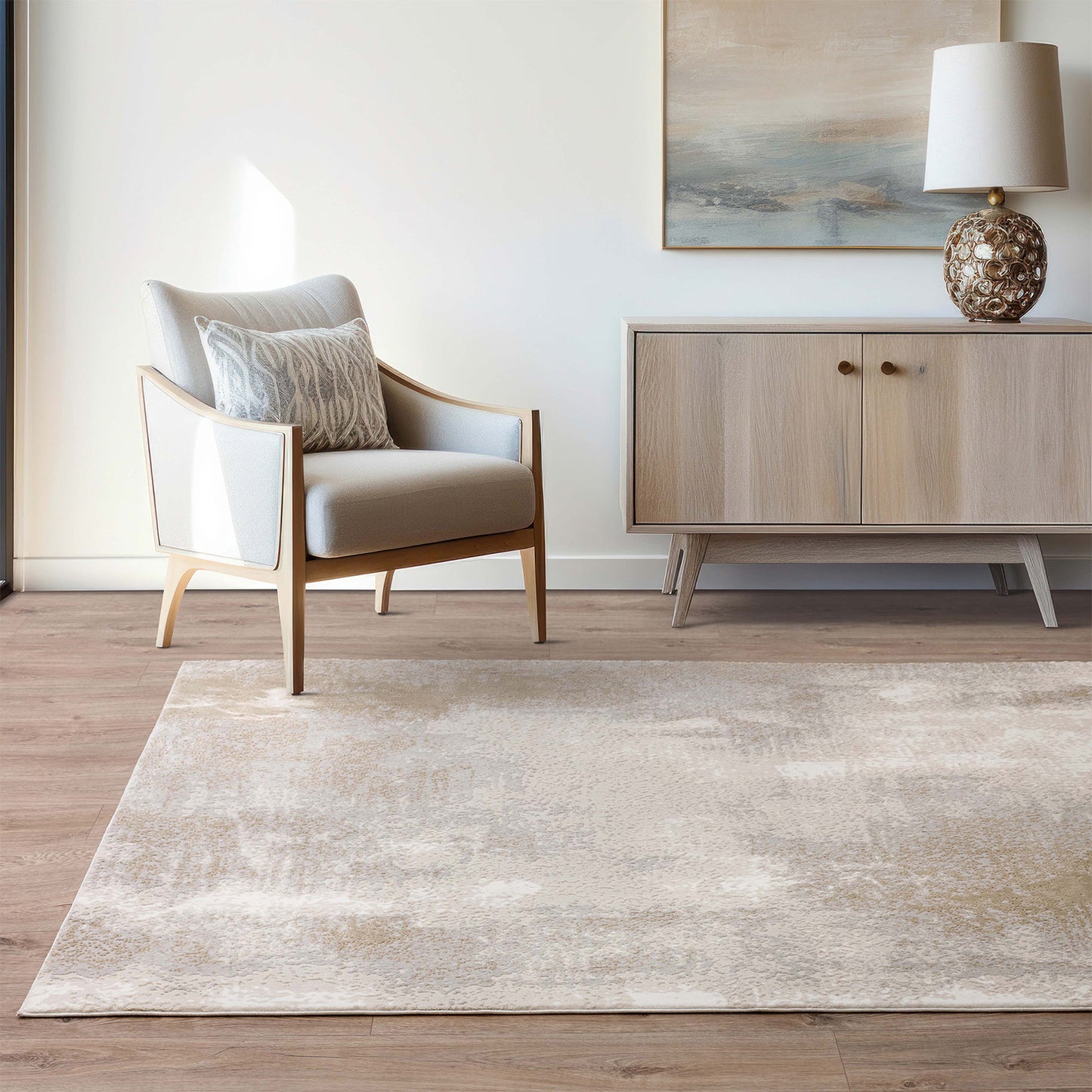 Stellar ST01 Abstract Beige Rug