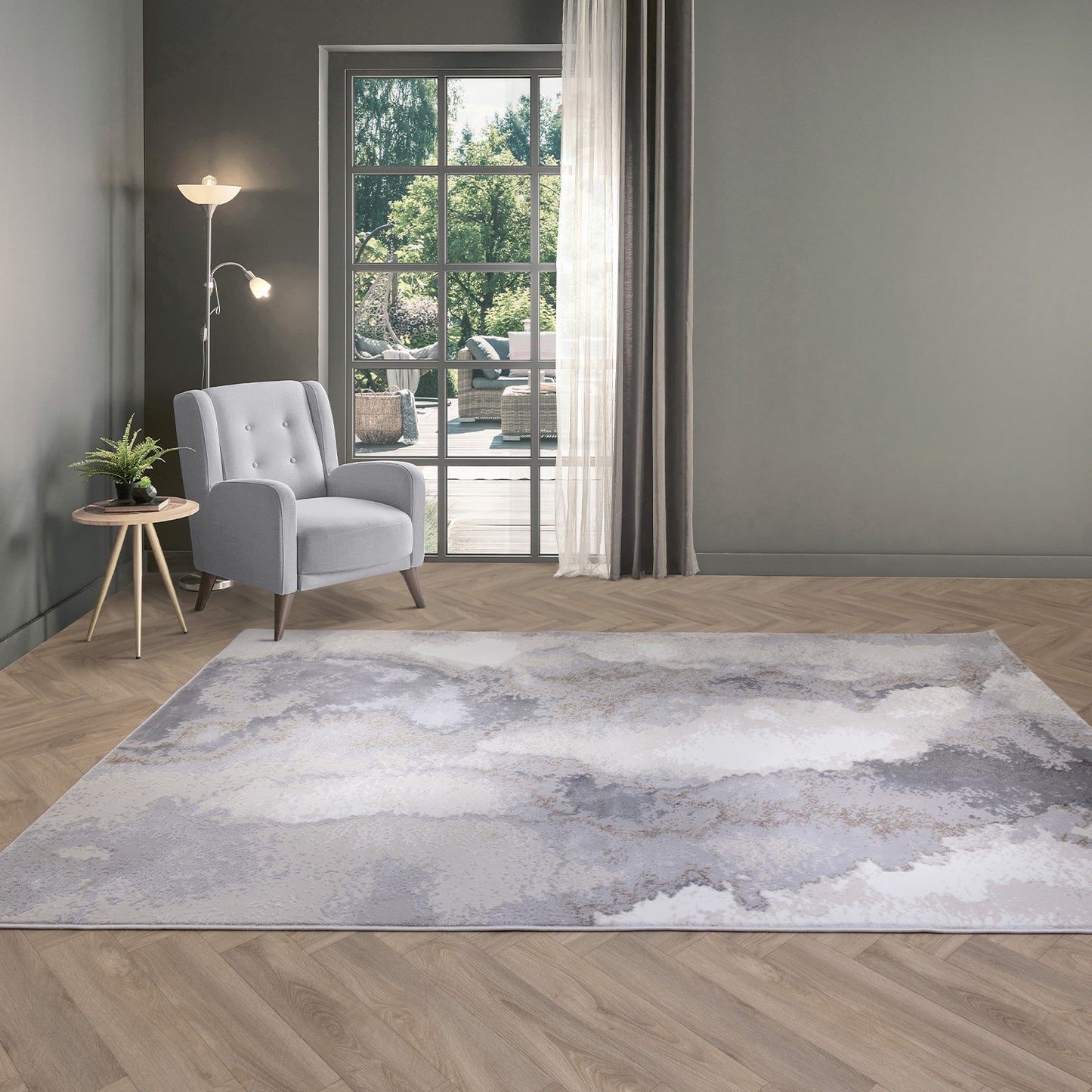 Stellar ST03 Abstract Beige Rug