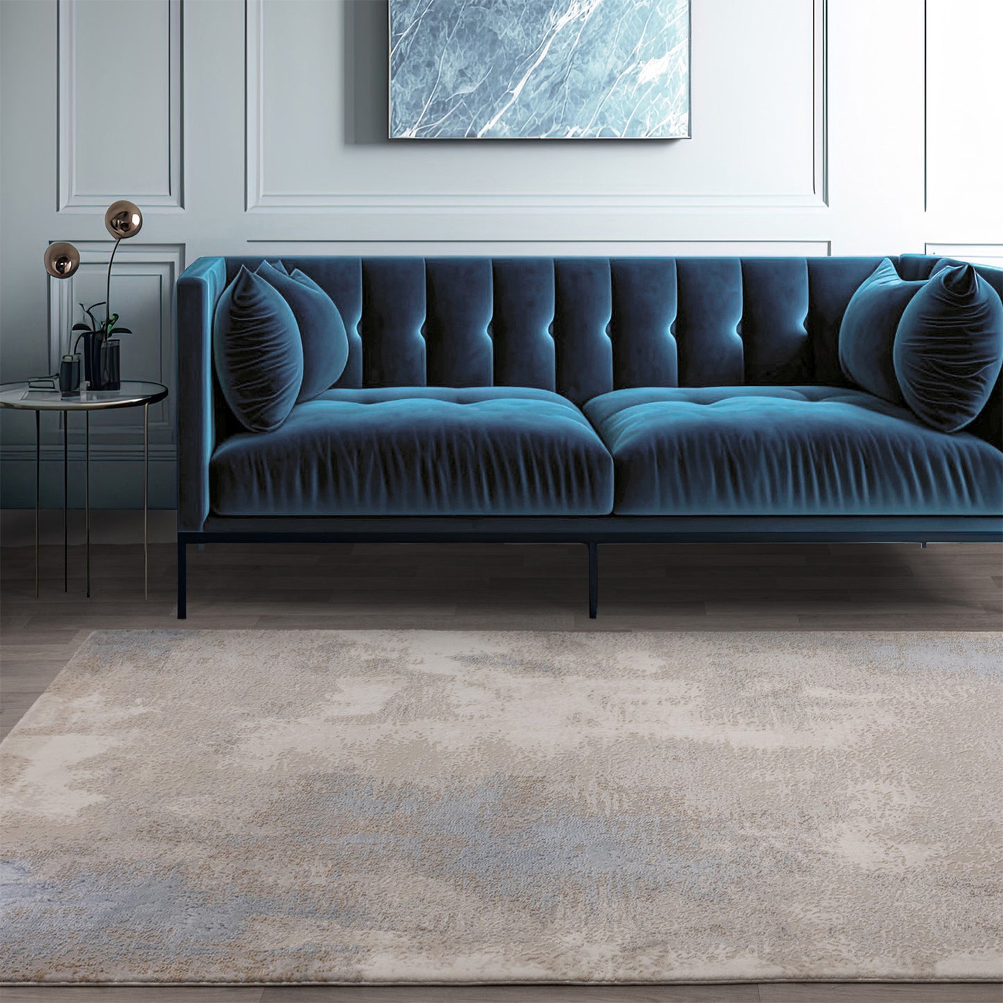 Stellar ST05 Abstract Blue Rug