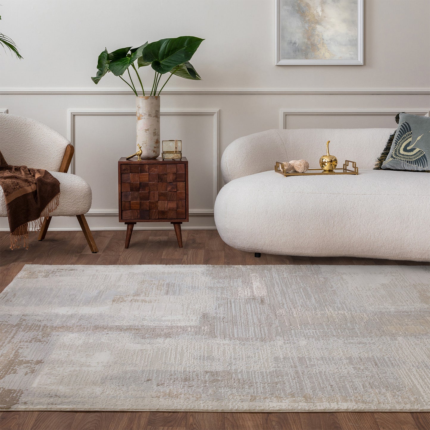 Stellar ST07 Abstract Grey Rug