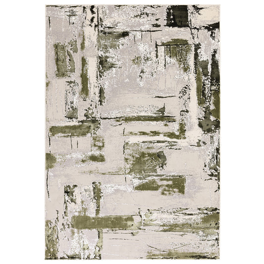 Stellar ST08 Abstract Green Rug