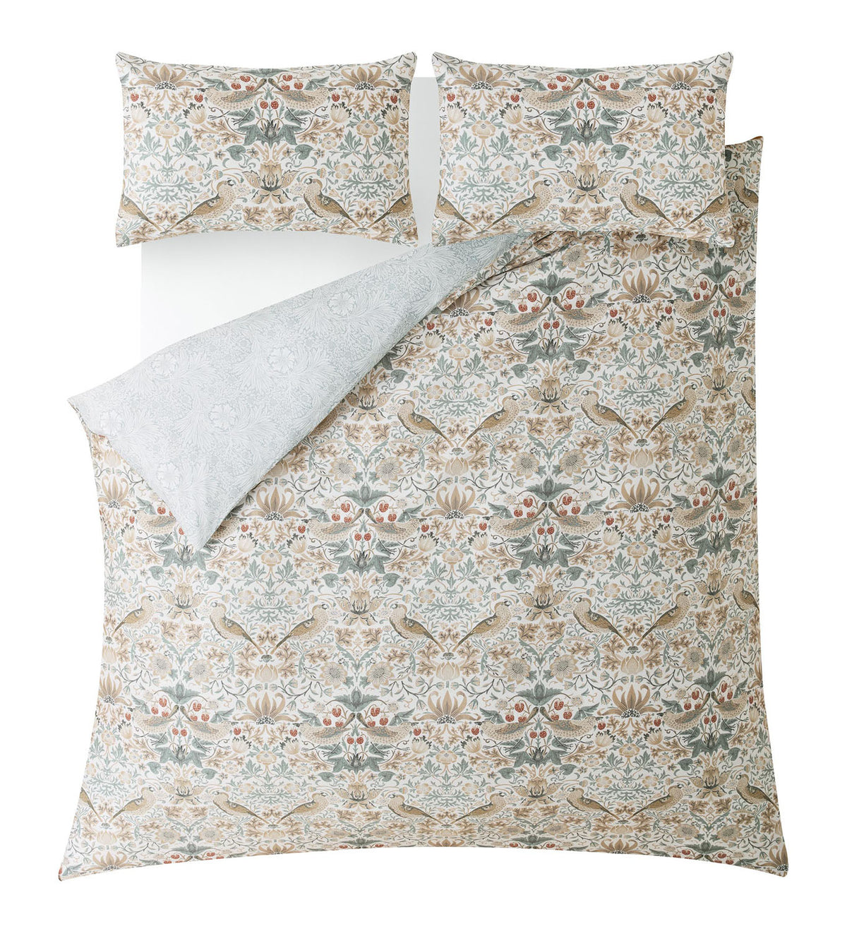 William Morris At Home Strawberry Thief Hessian Cotton Duvet Set