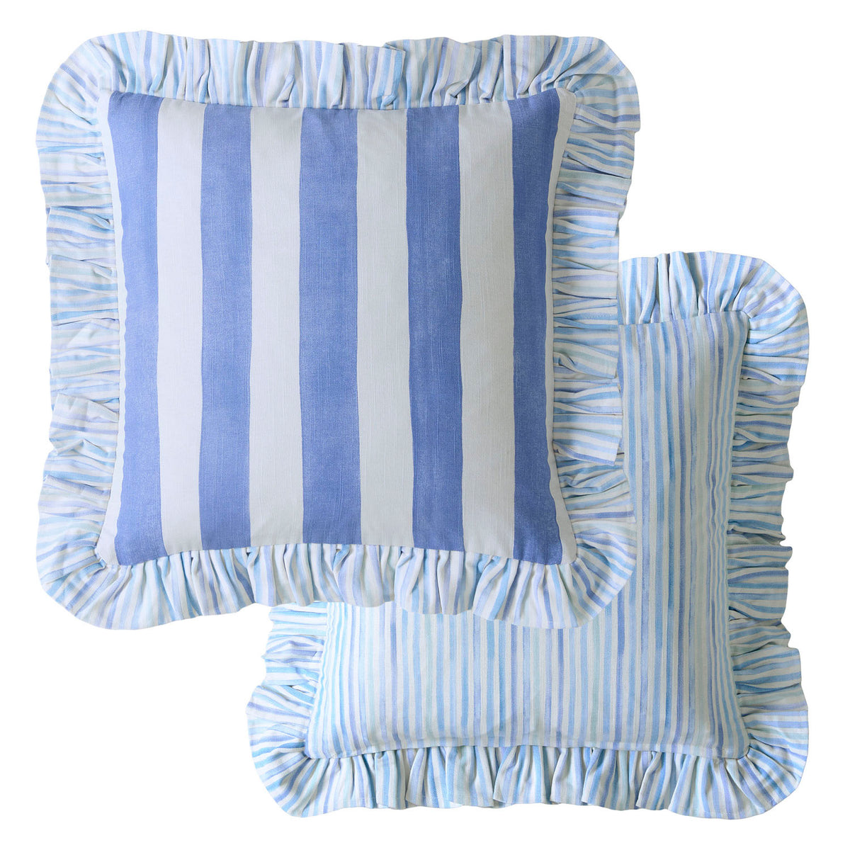 Bluebellgray Sunday Stripe Blue Cushion