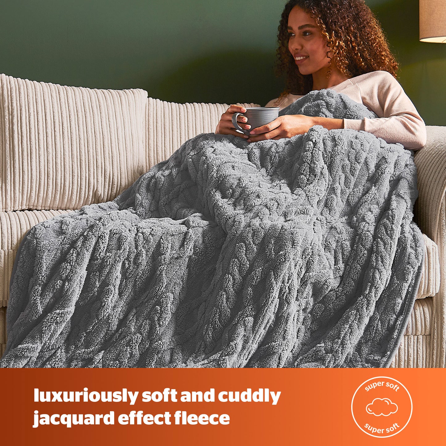 Silentnight Luxury Super Cosy Charcoal Heated Throw