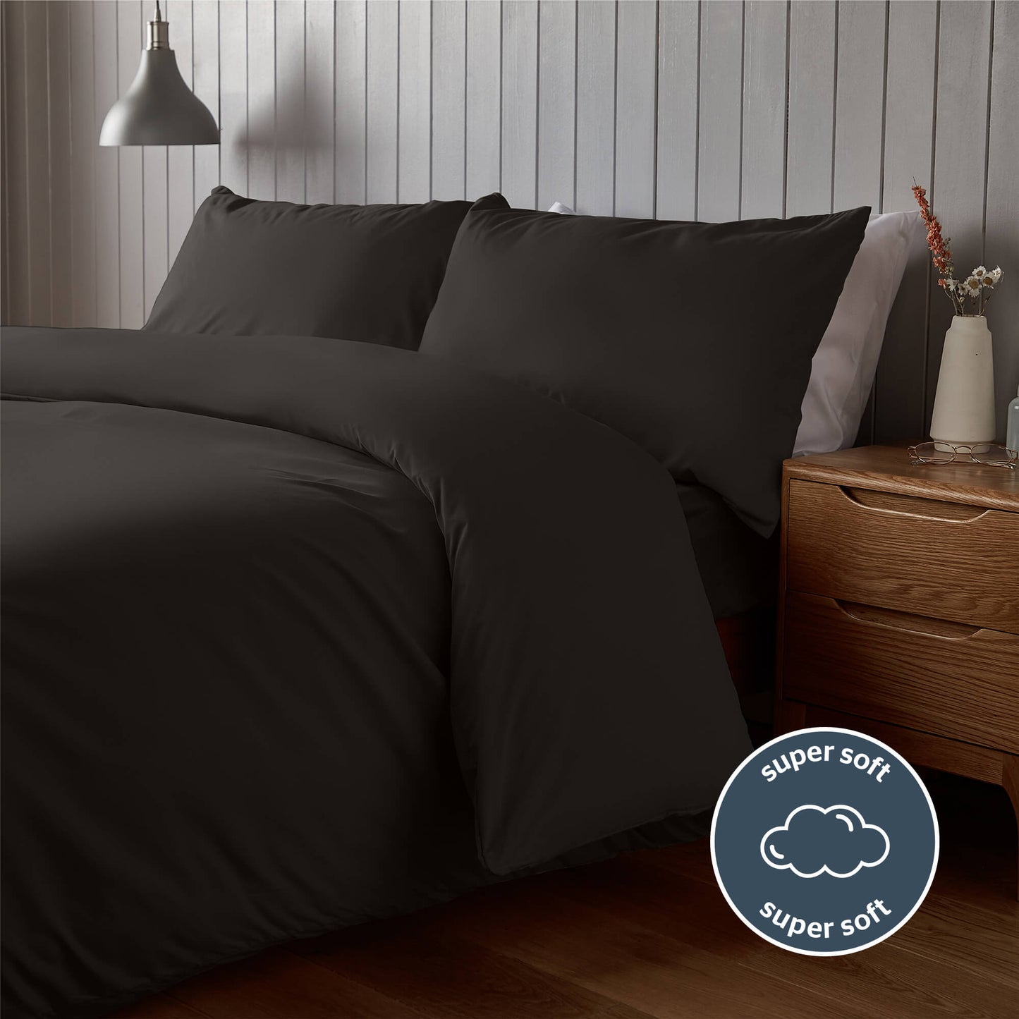 Silentnight Supersoft Black Duvet Set