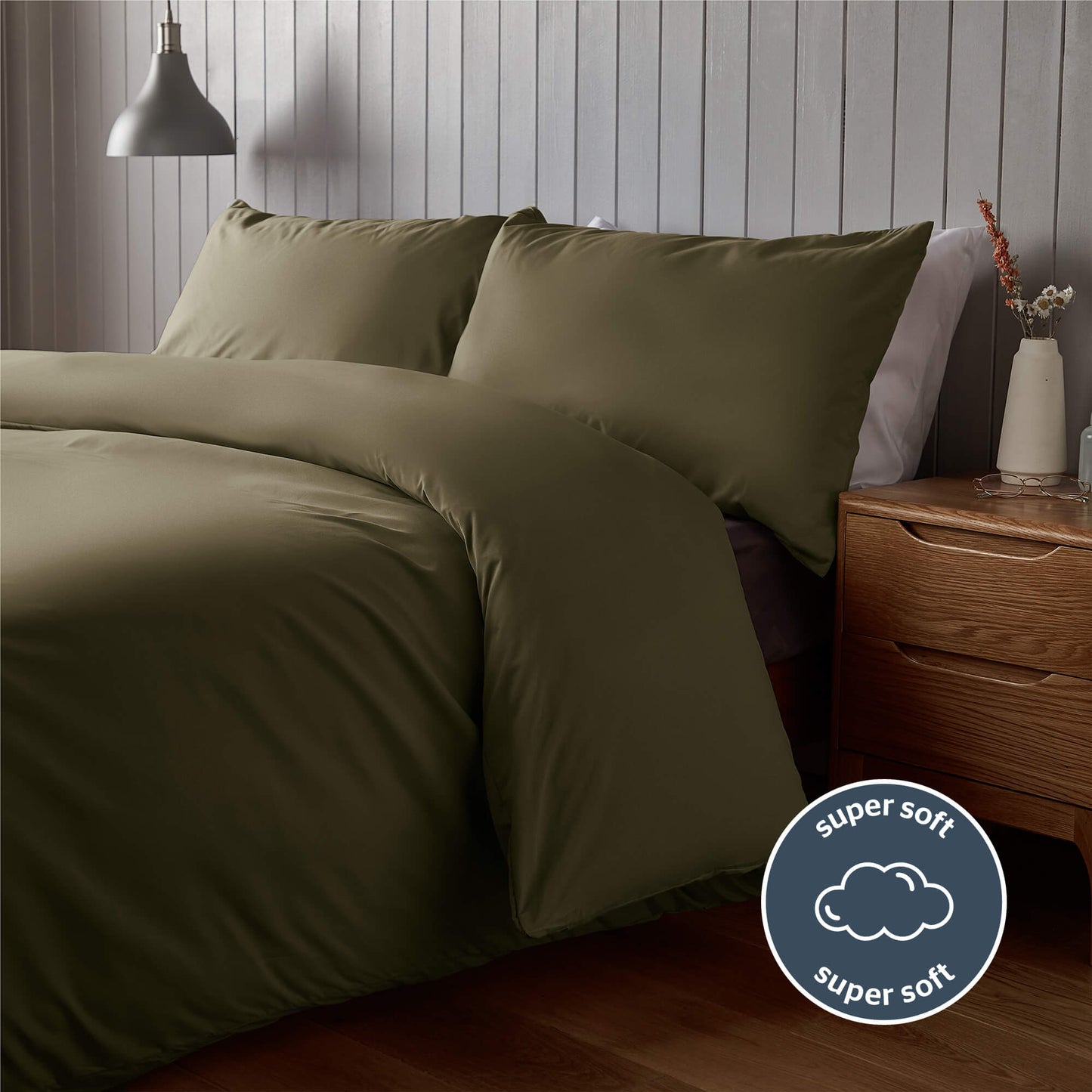 Silentnight Supersoft Olive Green Duvet Set