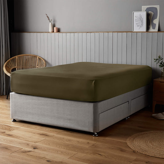 Silentnight Supersoft Olive Fitted Sheet