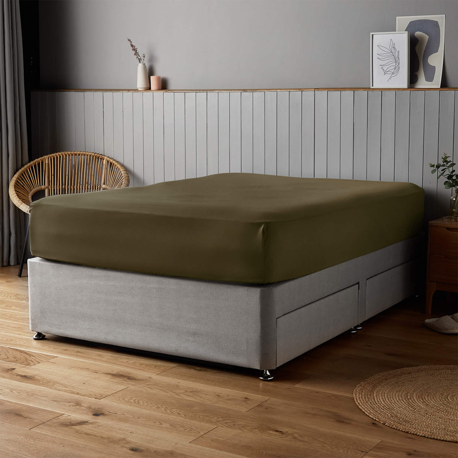 Silentnight Supersoft Olive Fitted Sheet