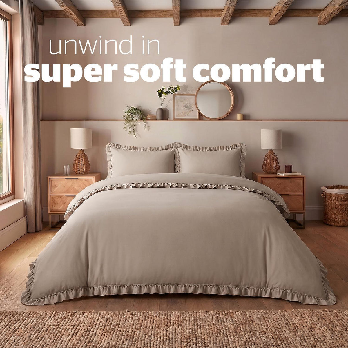Silentnight Frill Edge Natural Super Soft Duvet Set