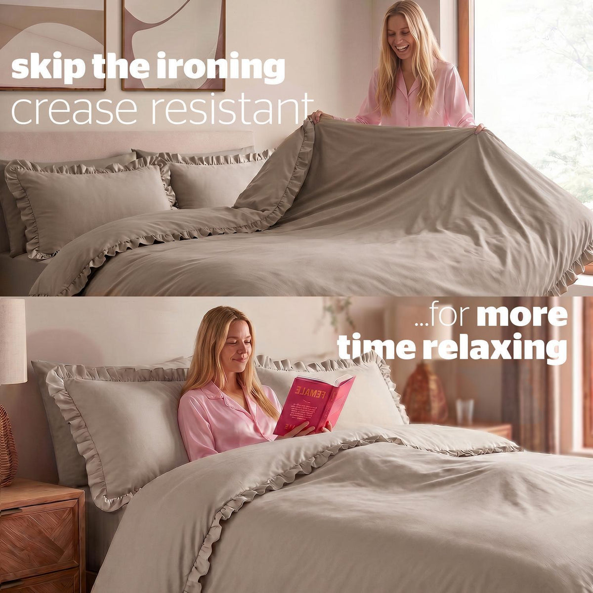 Silentnight Frill Edge Natural Super Soft Duvet Set