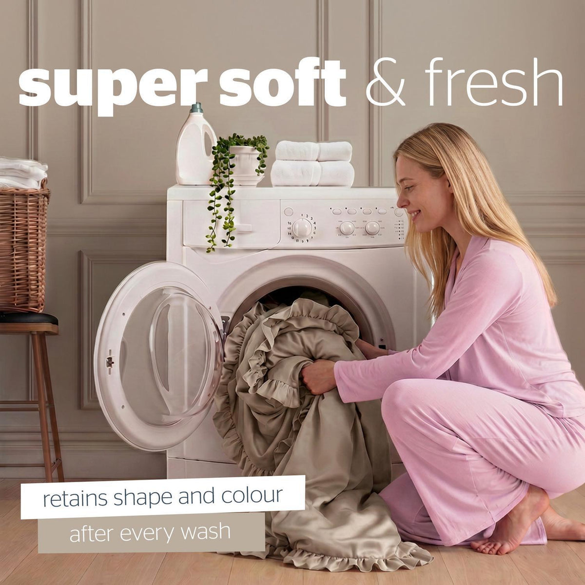 Silentnight Frill Edge Natural Super Soft Duvet Set