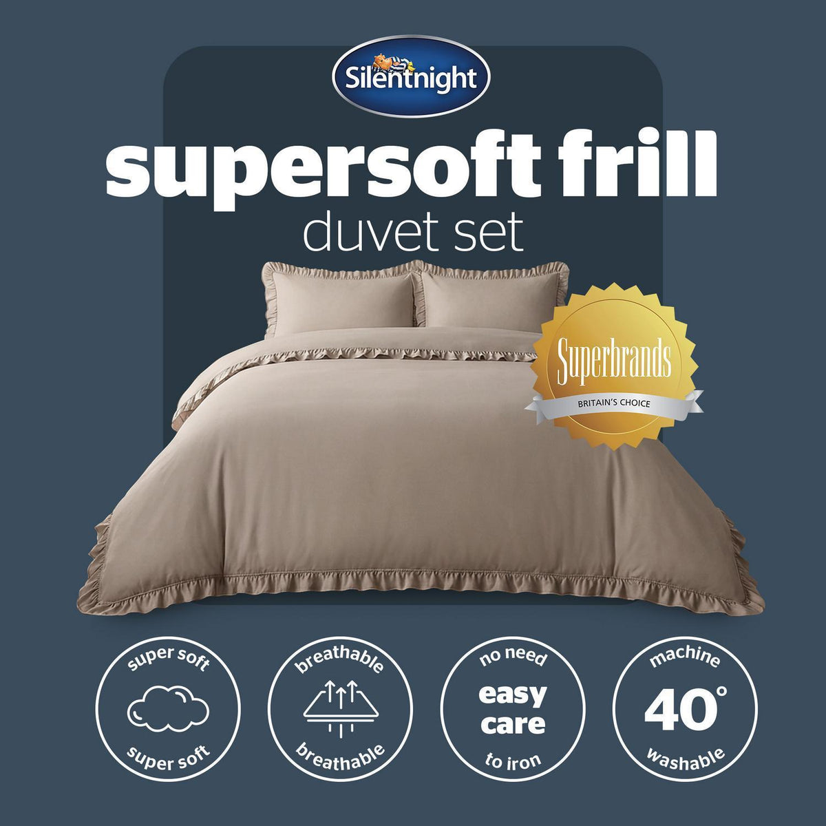 Silentnight Frill Edge Natural Super Soft Duvet Set