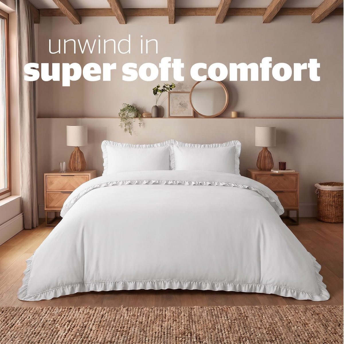 Silentnight Frill Edge White Super Soft Duvet Set