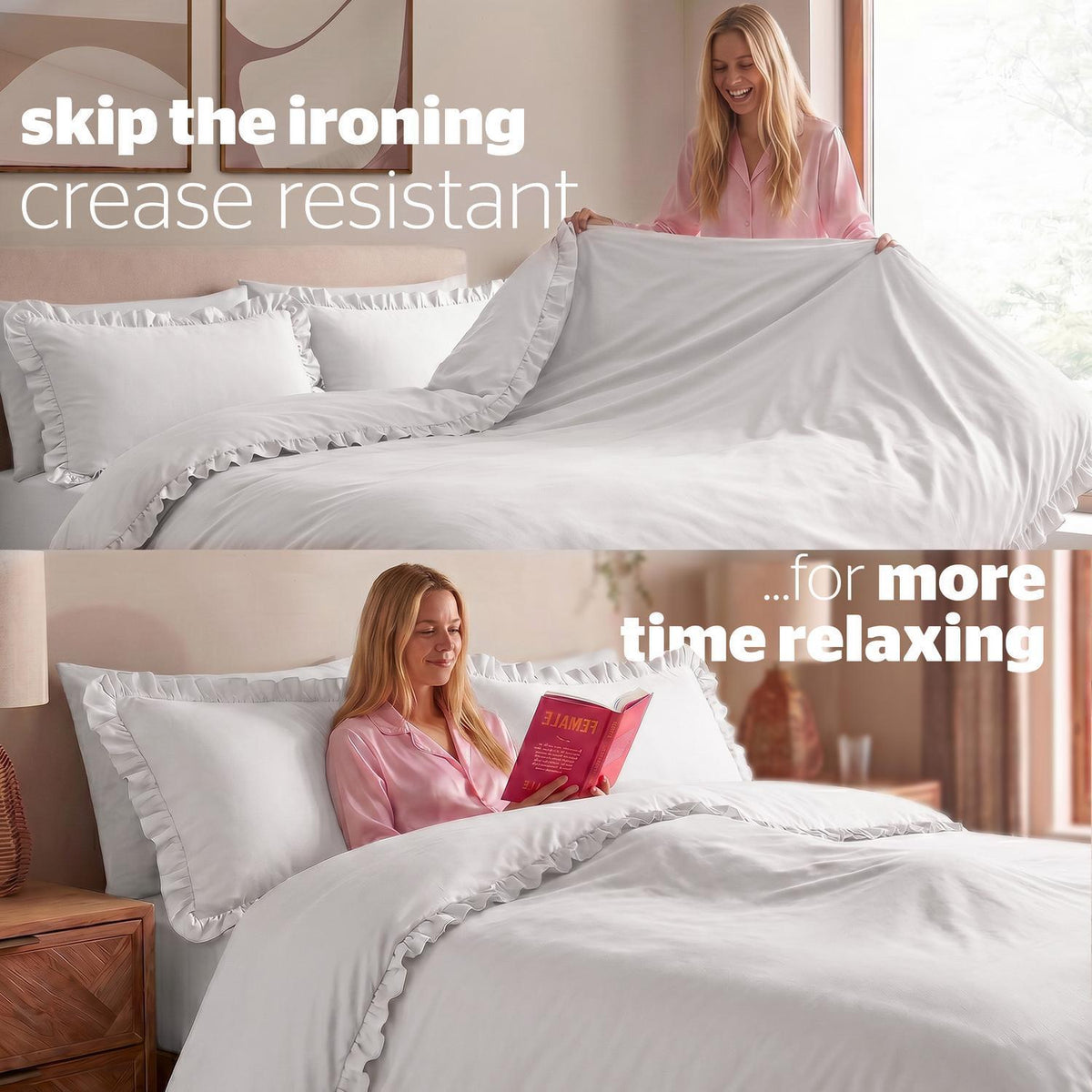 Silentnight Frill Edge White Super Soft Duvet Set