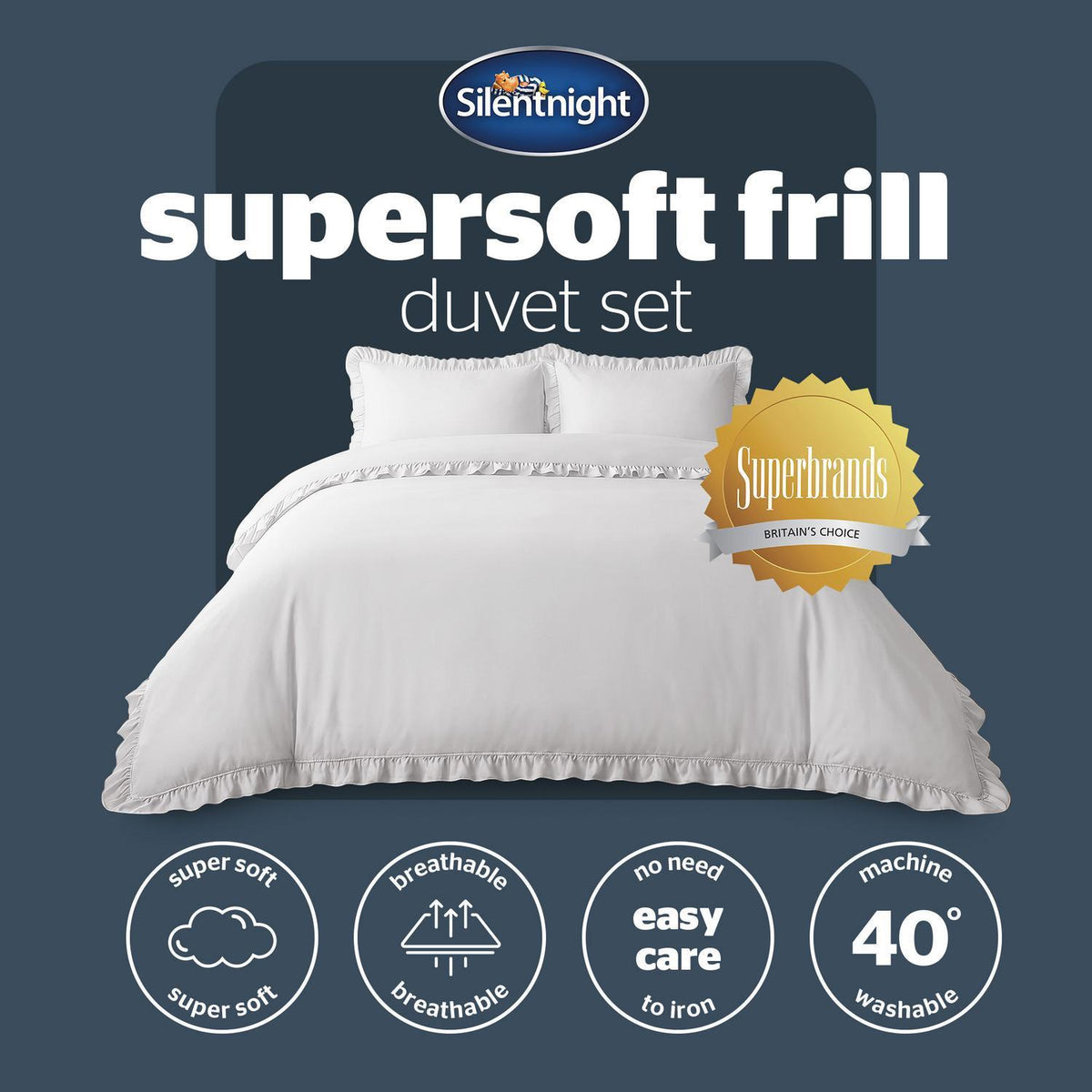 Silentnight Frill Edge White Super Soft Duvet Set