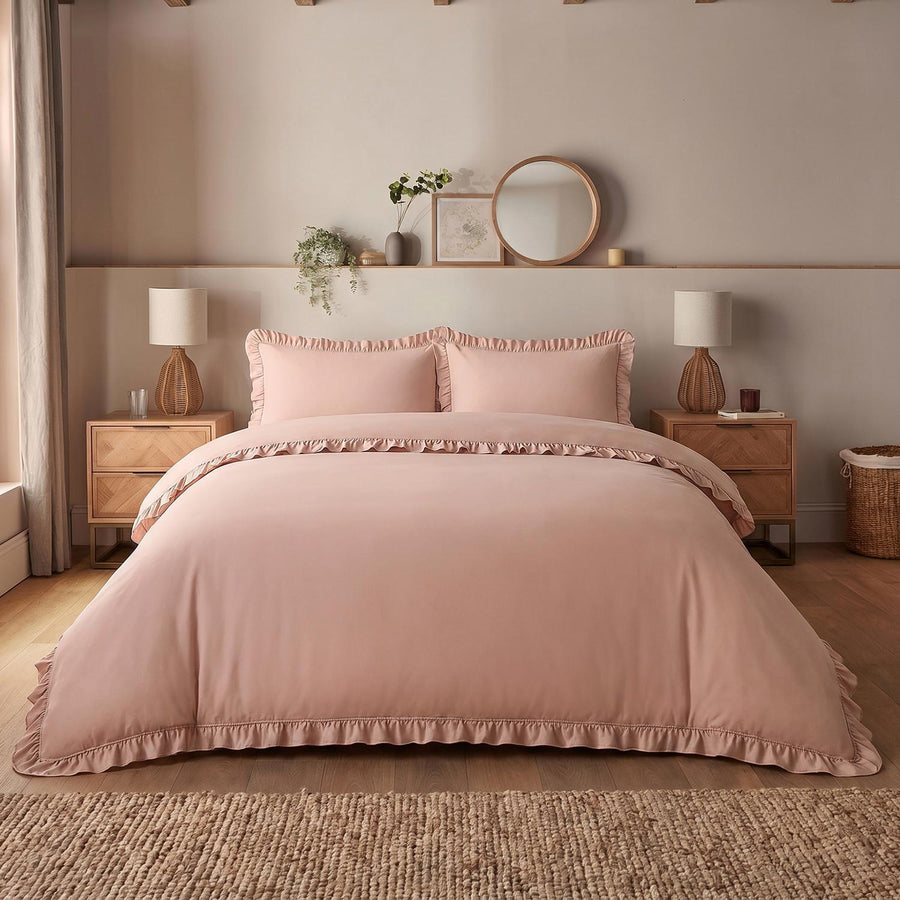 Silentnight Frill Edge Blush Pink Super Soft Duvet Set