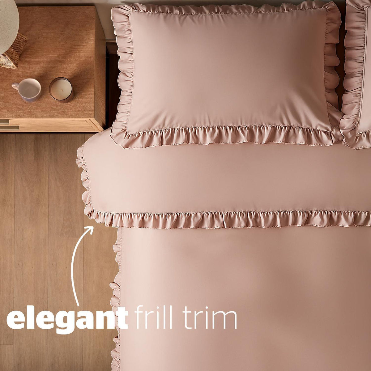 Silentnight Frill Edge Blush Pink Super Soft Duvet Set