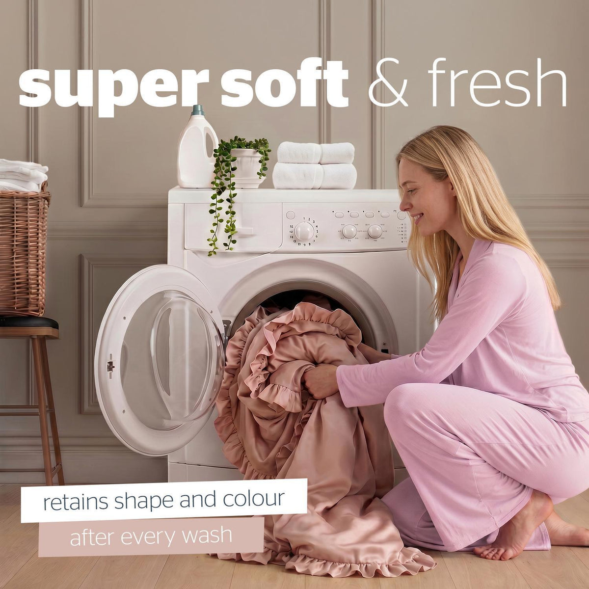 Silentnight Frill Edge Blush Pink Super Soft Duvet Set