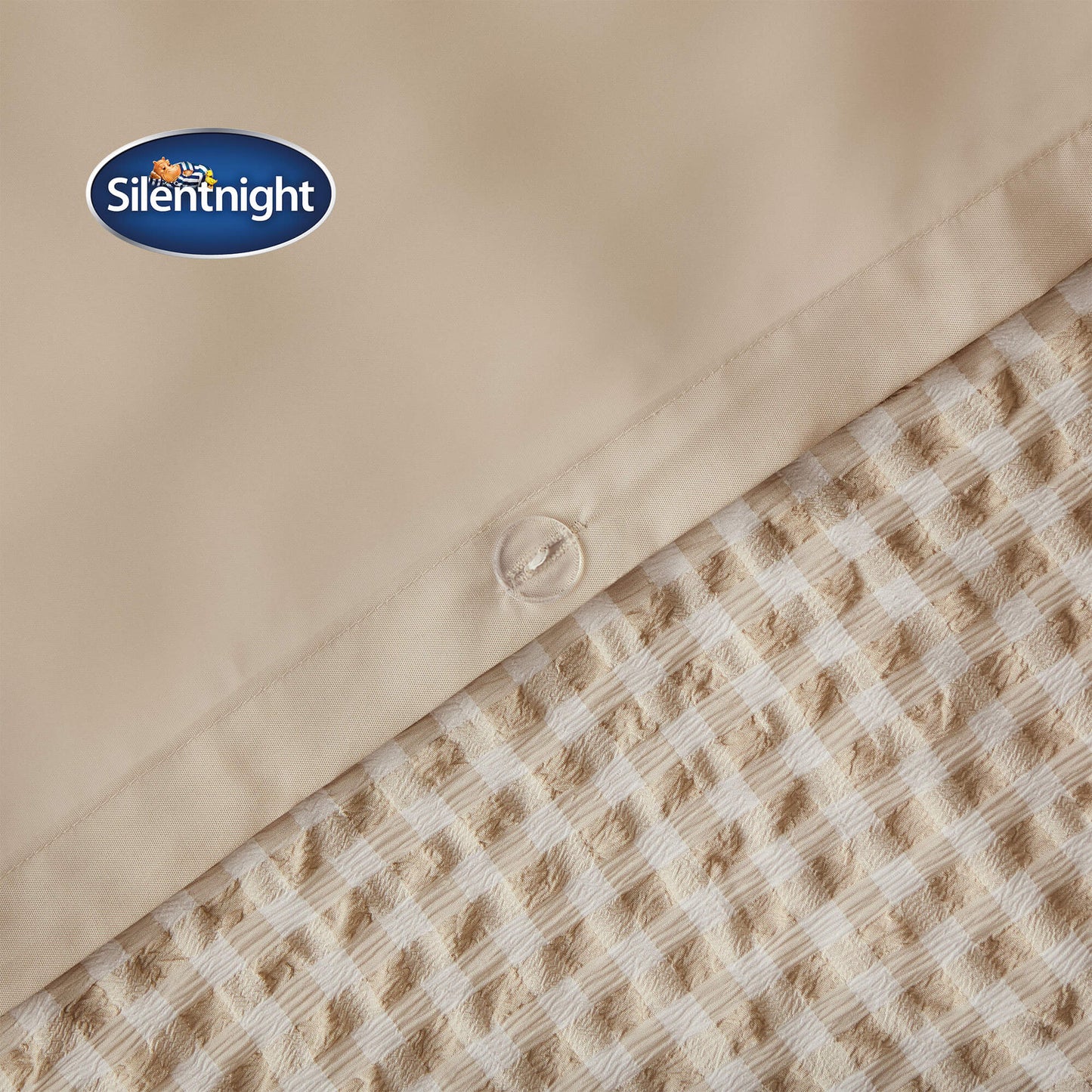 Silentnight Supersoft Natural Gingham Non-Iron Duvet Set